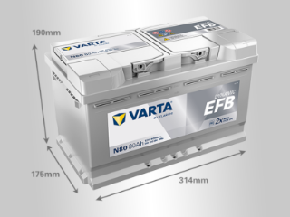 Slika 12V080D EFB BLUE Varta